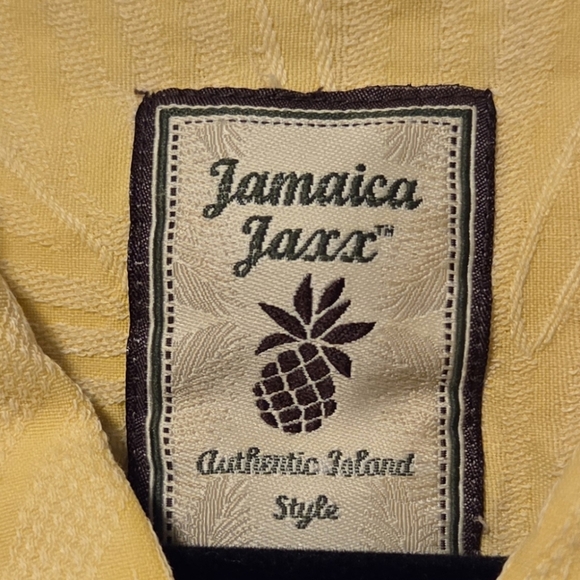 Jamaica Jaxx 100% Silk Men's XXL Short Sleeve Button Down Shirt Tropical Yellow - Picture 2 of 7